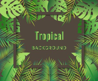 Ormanda arka plan. Ağaçlar ve bitkiler. Vektör Illustration