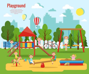 Çocuk Bahçesi vektör çizim.