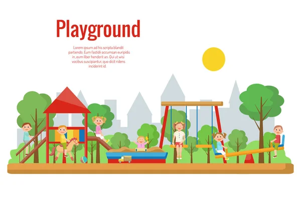 Children's playground vector illustration. — Stock Vector
