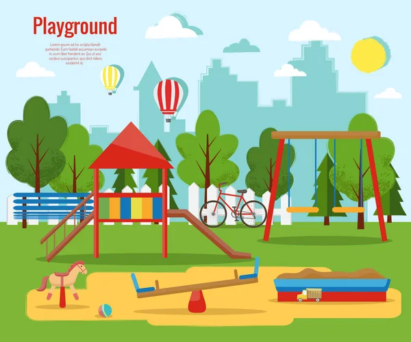 Vektor-Illustration für Kinderspielplätze. — Stockvektor