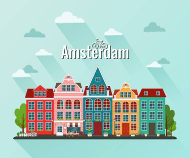 Amsterdam vektör düz Illustration