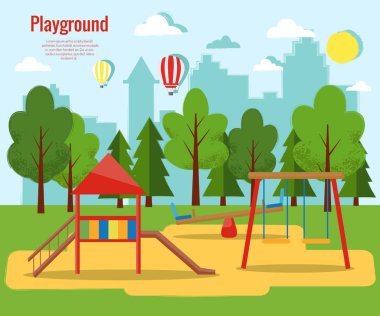 Çocuk Bahçesi vektör çizim. 