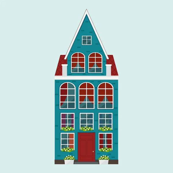 Oude Europese huis — Stockvector