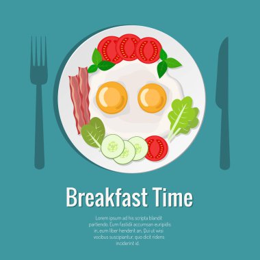 Kızarmış yumurta vektör çizim