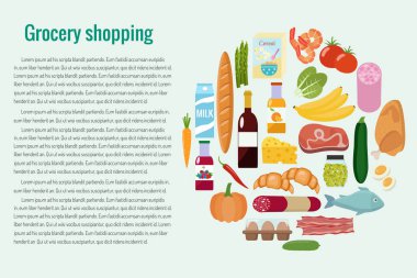 Bakkal ayarlayın. Vektör çizim.