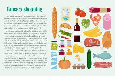 Bakkal ayarlayın. Vektör çizim.