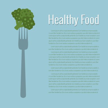 Brokoli üzerine çatal.