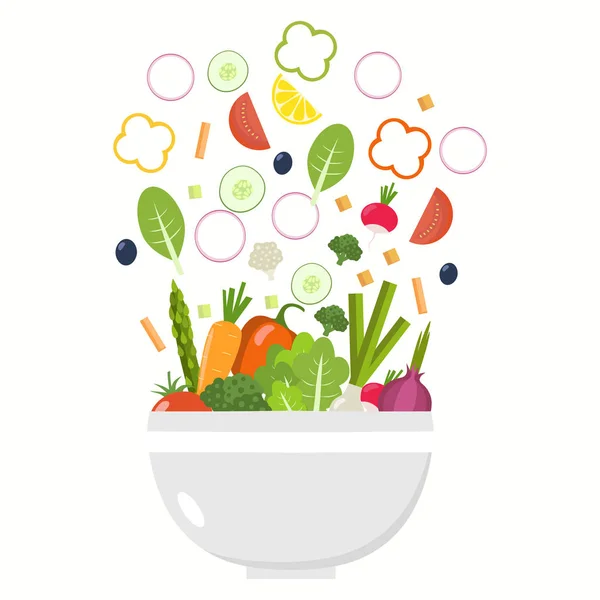 Fruit bowl. Segmenten van de groenten. — Stockvector