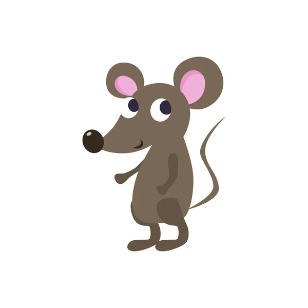Roztomilý kreslený myš vektorové ilustrace. — Stockový vektor