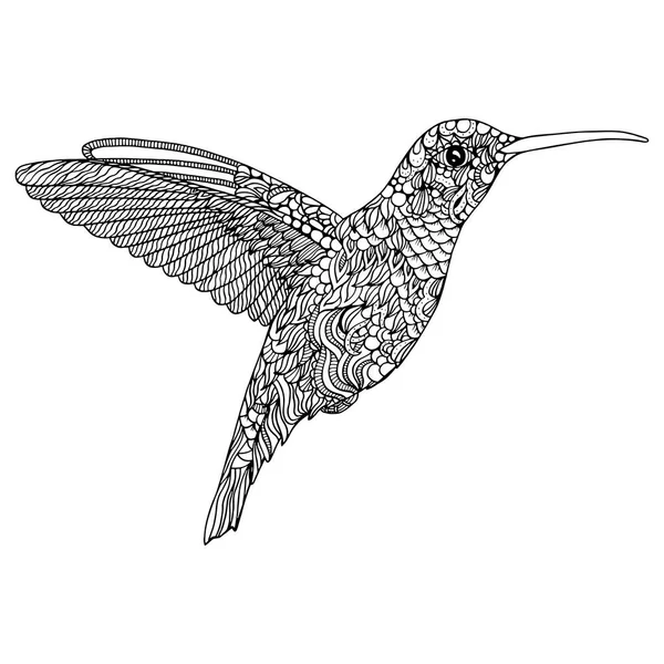 Страница раскраски колибри — стоковый вектор