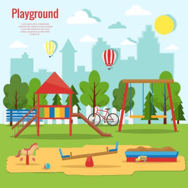 Çocuk Bahçesi vektör çizim. 