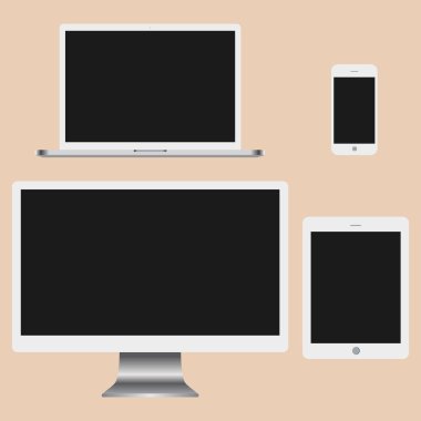 Gerçekçi bilgisayar monitörü, dizüstü bilgisayar, tablet ve mobil ph seti