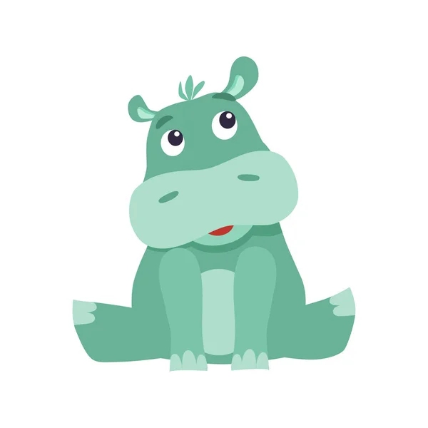 Desenhos animados bonitos hippo vetor plana ilustração . — Vetor de Stock