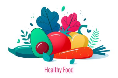 Sağlıklı gıda vektör illüstrasyon kavramı.