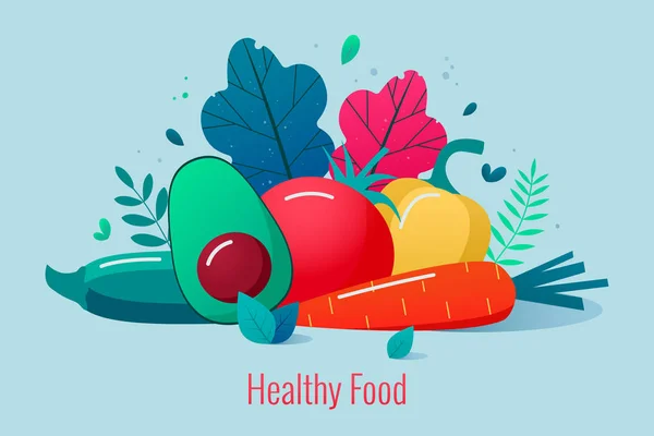 Concept of healthy food vector illustration. — Stock Vector