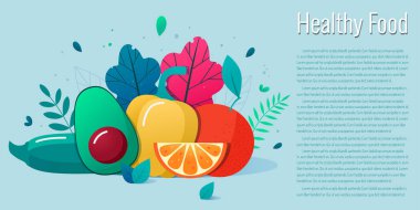 Sağlıklı yeme kavramı, yaşam tarzı vektör illüstrasyon.