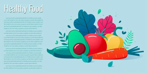 Concept van gezond eten, Lifestyle vector illustratie. — Stockvector