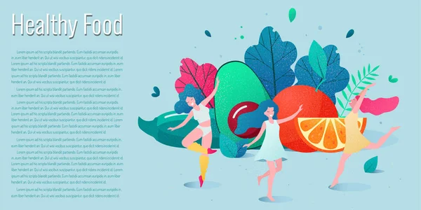 Concept van gezond eten, Lifestyle vector illustratie. — Stockvector