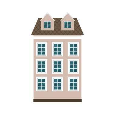 Avrupa renkli eski ev vektör düz illüstrasyon.