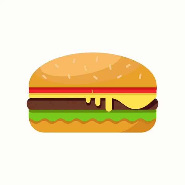 Hamburger platte vector illustratie. — Stockvector