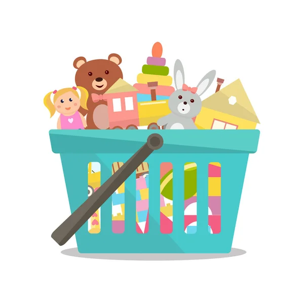 Shopping Cart Toys Vector Illustration — Stock Vector