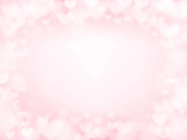 Abstract Heart Pink Light Bokeh Background Valentine Day Concept — 스톡 벡터