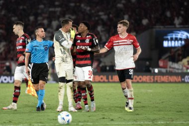 Rio de Janeiro, Rio de Janeiro, Brezilya - 18 Eylül 2025. Maracana Stadyumu 'nda Flamengo x Estudiantes (ARG).                   