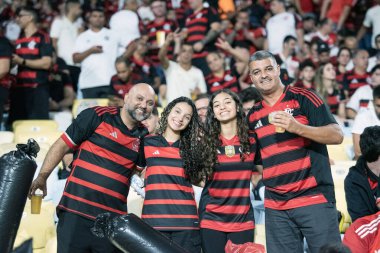 Rio de Janeiro, Rio de Janeiro, Brezilya - 18 Eylül 2025. Maracana Stadyumu 'nda Flamengo x Estudiantes (ARG).                   