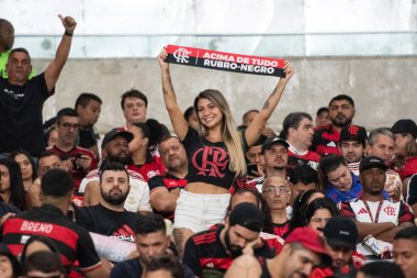 Rio de Janeiro, Rio de Janeiro, Brezilya - 18 Eylül 2025. Maracana Stadyumu 'nda Flamengo x Estudiantes (ARG).                   