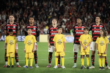 Rio de Janeiro, Rio de Janeiro, Brezilya - 18 Eylül 2025. Maracana Stadyumu 'nda Flamengo x Estudiantes (ARG).                   
