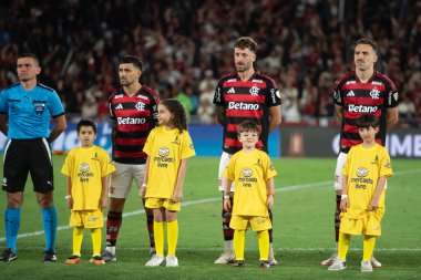 Rio de Janeiro, Rio de Janeiro, Brezilya - 18 Eylül 2025. Maracana Stadyumu 'nda Flamengo x Estudiantes (ARG).                   