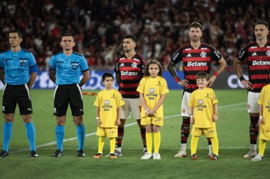 Rio de Janeiro, Rio de Janeiro, Brezilya - 18 Eylül 2025. Maracana Stadyumu 'nda Flamengo x Estudiantes (ARG).                   