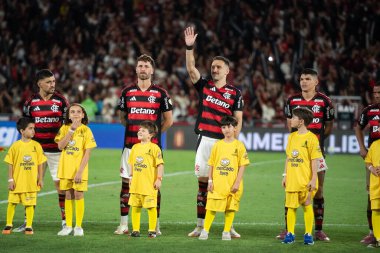 Rio de Janeiro, Rio de Janeiro, Brezilya - 18 Eylül 2025. Maracana Stadyumu 'nda Flamengo x Estudiantes (ARG).                   