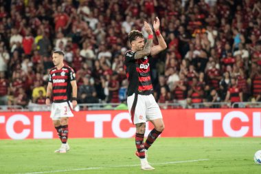 Rio de Janeiro, Rio de Janeiro, Brezilya - 18 Eylül 2025. Maracana Stadyumu 'nda Flamengo x Estudiantes (ARG).                   