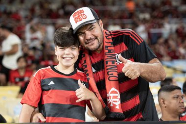 Rio de Janeiro, Rio de Janeiro, Brezilya - 18 Eylül 2025. Maracana Stadyumu 'nda Flamengo x Estudiantes (ARG).                   