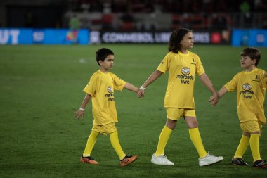 Rio de Janeiro, Rio de Janeiro, Brezilya - 18 Eylül 2025. Maracana Stadyumu 'nda Flamengo x Estudiantes (ARG).                   