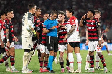 Rio de Janeiro, Rio de Janeiro, Brezilya - 18 Eylül 2025. Maracana Stadyumu 'nda Flamengo x Estudiantes (ARG).                   