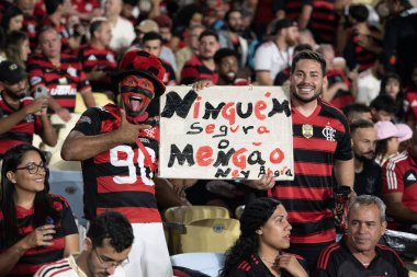 Rio de Janeiro, Rio de Janeiro, Brezilya - 18 Eylül 2025. Maracana Stadyumu 'nda Flamengo x Estudiantes (ARG).                   