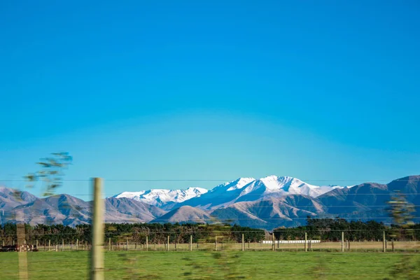 Schneebedeckte Berge Und Hügel Ashburton Lake District Südinsel Neuseeland — Stockfoto