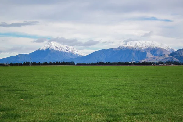 Pohled Přes Mount Hutt Methven Vesnice Canterbury Jižní Ostrov Nový — Stock fotografie