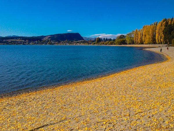 Vista Panorâmica Lago Wanaka Cidade Wanaka Nova Zelândia — Fotografia de Stock