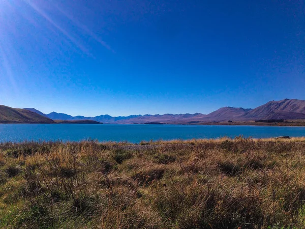 Озеро Пукаки Южный Остров Новая Зеландия — стоковое фото
