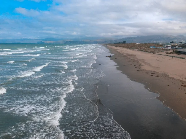 New Brighton beach, Canterbury, South Island, Yeni Zelanda
