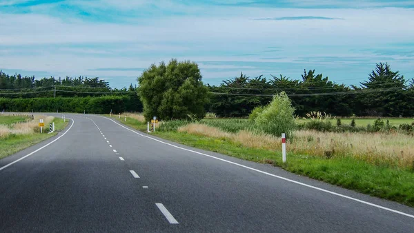 Krajobraz Brzegu Półwyspu Canterbury Południowa Wyspa Nowa Zelandia — Zdjęcie stockowe