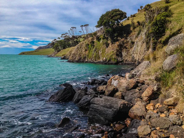 Pigeon Bay Banks Peninsula Canterbury South Island Nova Zelândia — Fotografia de Stock