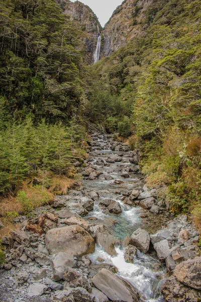 Devil Punchbowl Wodospad Arthur Pass National Park Nowa Zelandia — Zdjęcie stockowe