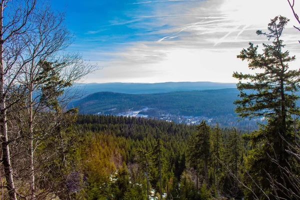 Vista Desde Ahrensklint Sobre Las Montañas Harz Alemania — Foto de Stock