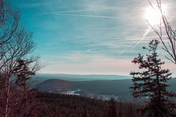 Vista Ahrensklint Sobre Harz Mountains Alemanha — Fotografia de Stock