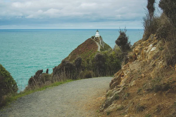 Ponto de vista do farol de Nugget Point em Otago, South Island, Nova Zelândia — Fotografia de Stock