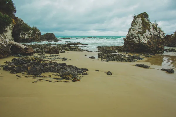 Playa en Nugget Point en Otago, Isla Sur, Nueva Zelanda — Foto de Stock